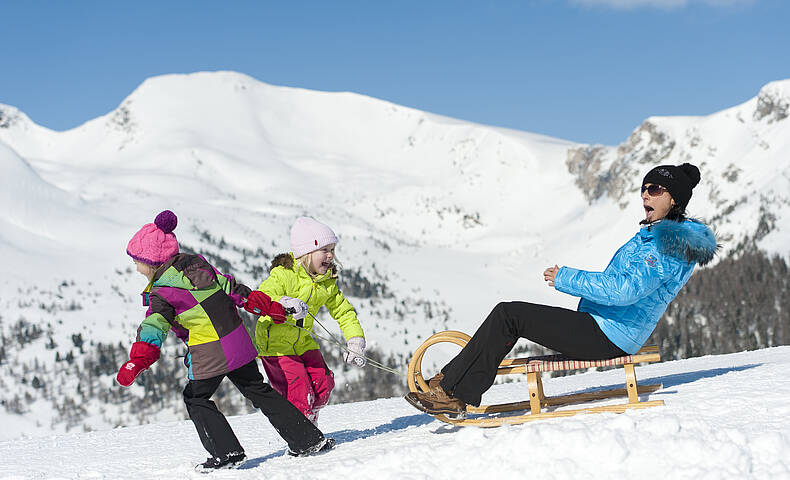 Bad Kleinkirchheim mit der Rodel unterwegs