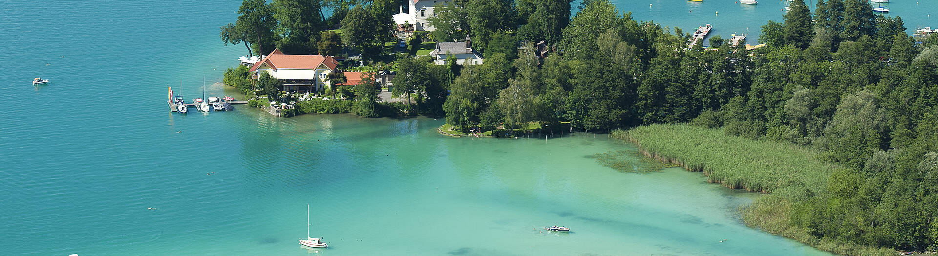 Wörthersee mit Blick auf Maria Loretto