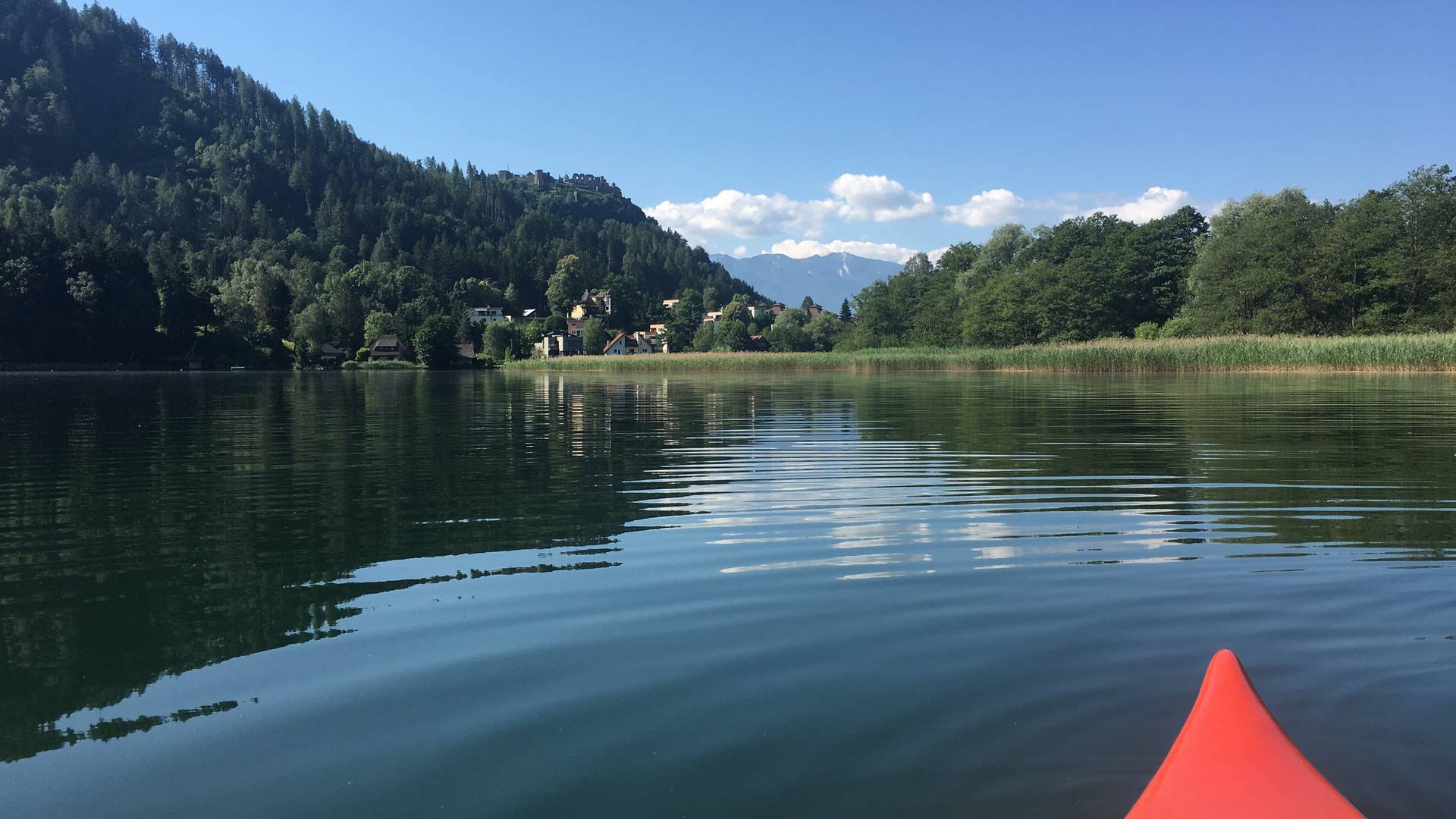 <p>Urlaub im Wohnmobil von Ute Zaworka, Kajaktour am Ossiacher See</p>