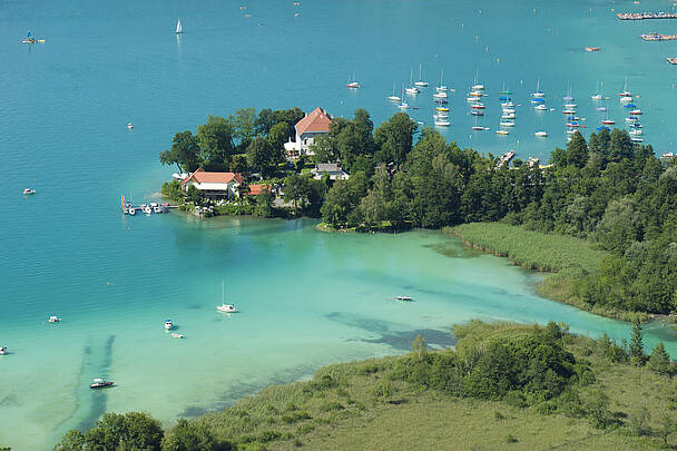 Woerthersee mit Blick auf Maria Loretto