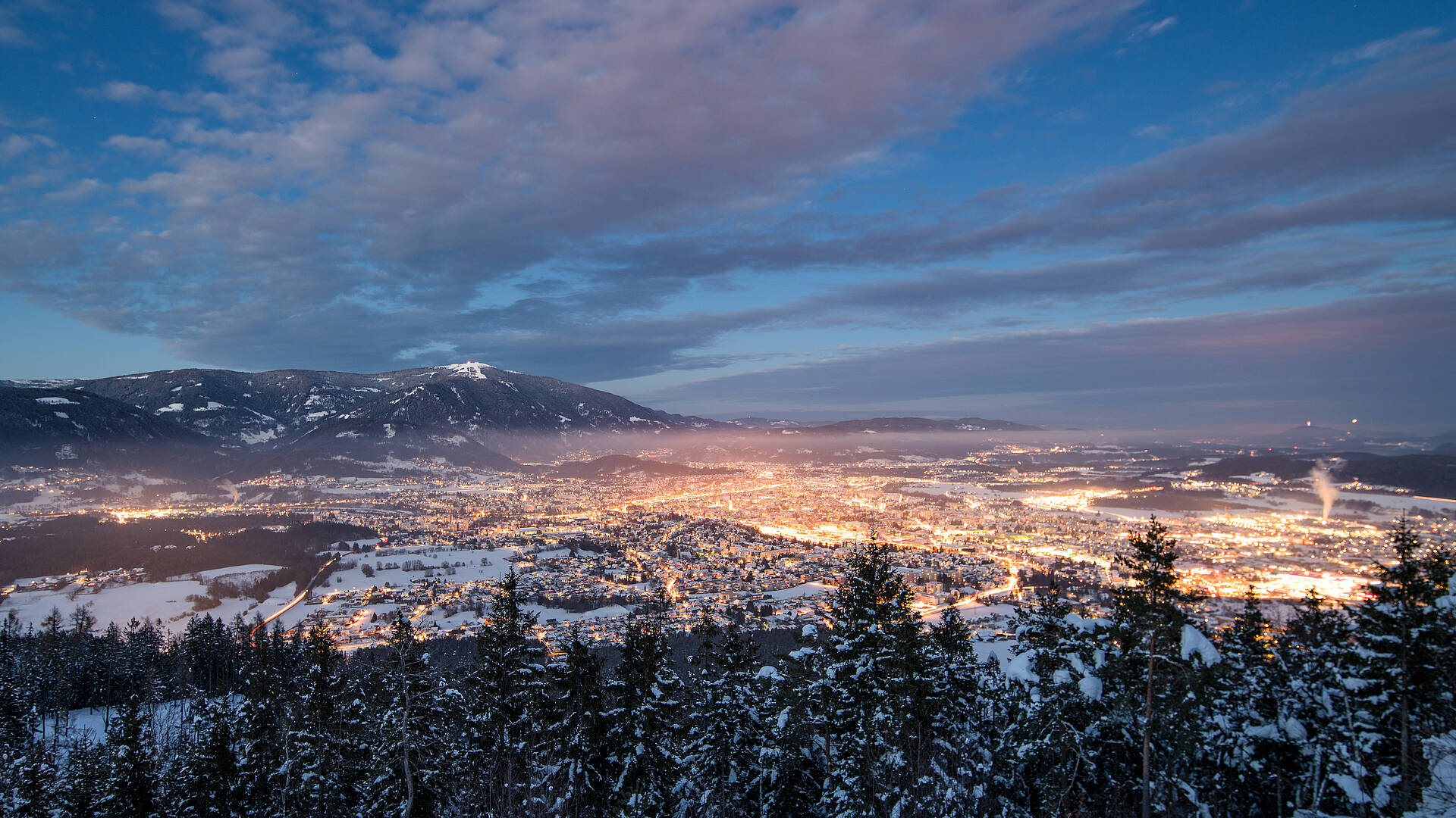 Region Villach Winter Villach Winter Nacht MichaelStabentheiner