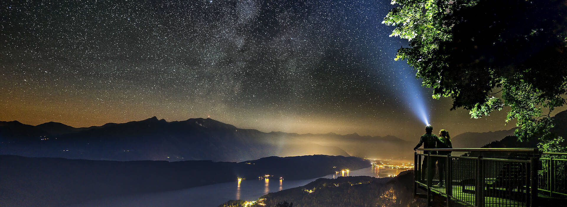 Tennis_Sternenbalkon bei Nacht am Millstätter See