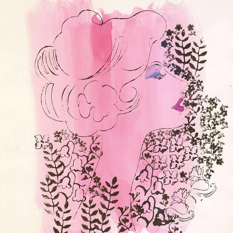 Female Head with Stamps von Andy Warhol