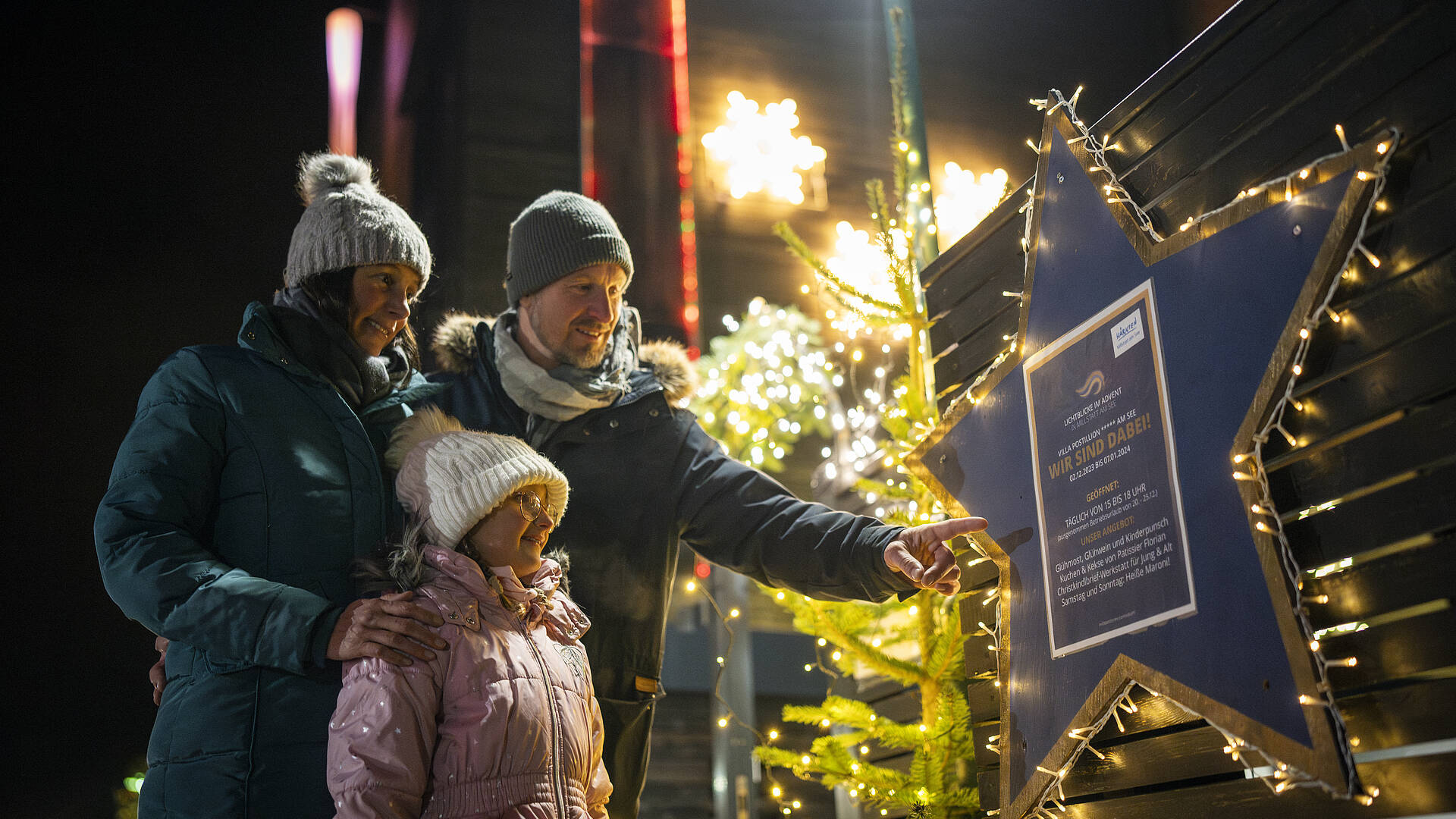 Millstaetter Lichtweg im Advent Projektionskunst OchoReSotto Millstaetter See Winter